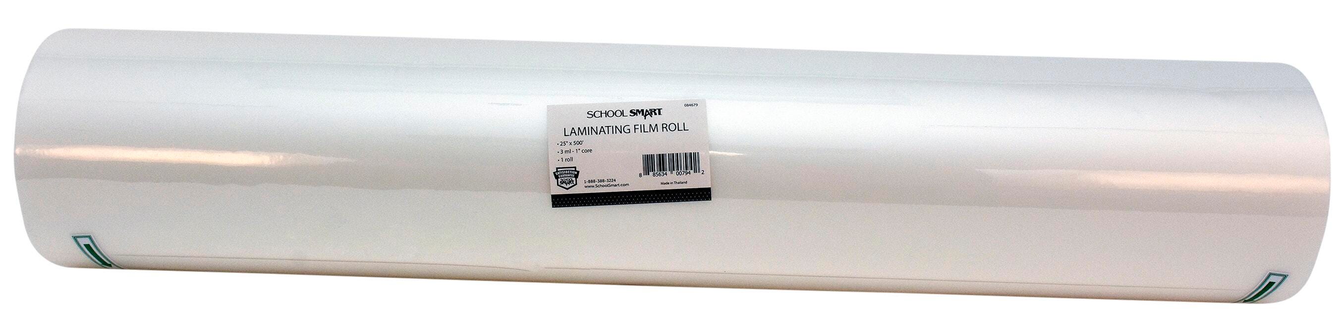 School Smart Laminating Film Roll, 25 Inches x 500 Feet, 3 Mil Thick, High Gloss 084679